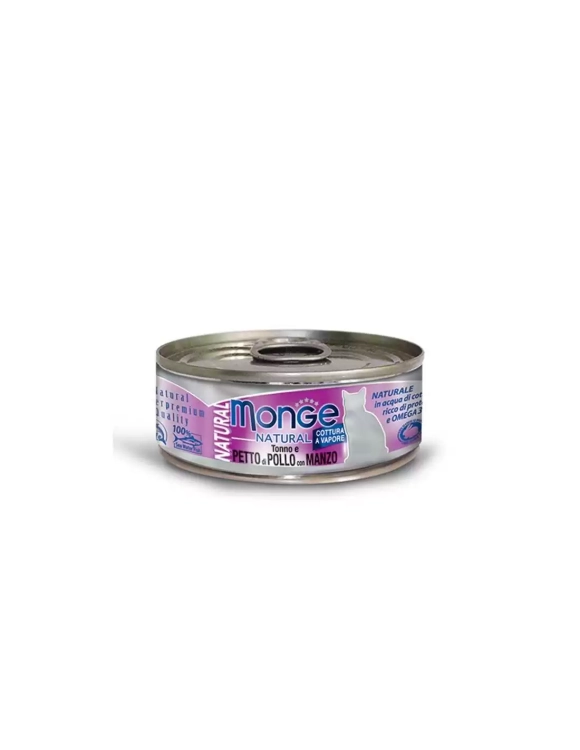 Monge Natural Tuńczyk Z Kurczakiem I Wołowiną 80g