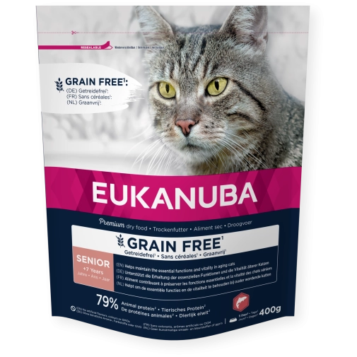 Eukanuba Cat Grain Free Senior 400g  Łosoś