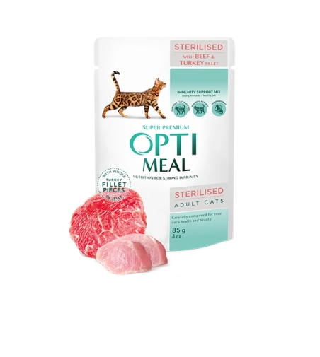 OptiMeal Sterilised Wołowina Z Indykiem 85g