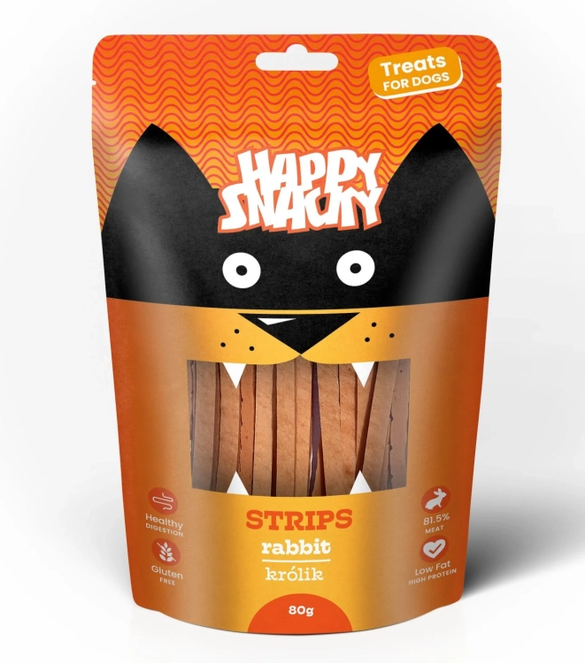 Happy Snacky Dla Psa Strips Paski Z Królika 80g