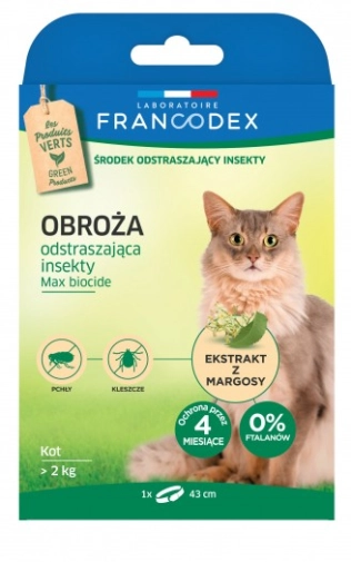 Francodex Obroża Odstraszające Insekty Dla Kotów >2kg/43cm