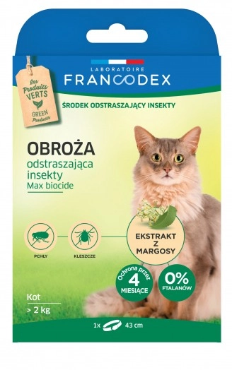 Francodex Obroża Odstraszające Insekty Dla Kotów >2kg/43cm