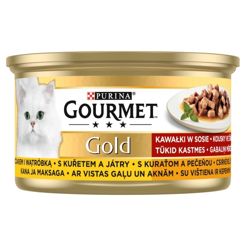 Purina Gourmet Gold Kawałki Kurczaka I Wątróbka W Sosie 85g