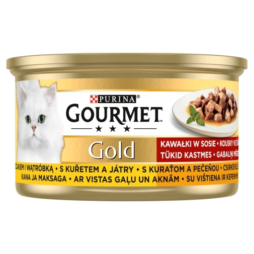 Purina Gourmet Gold Kawałki Kurczaka I Wątróbka W Sosie 85g