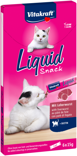 Vitakraft Cat Liquid Snack Wątróbka/Biotyna 6x15g