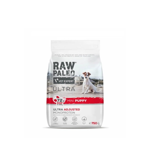 Raw Paleo Ultra Dla Psa Sucha Mini Puppy Wołowina 750g
