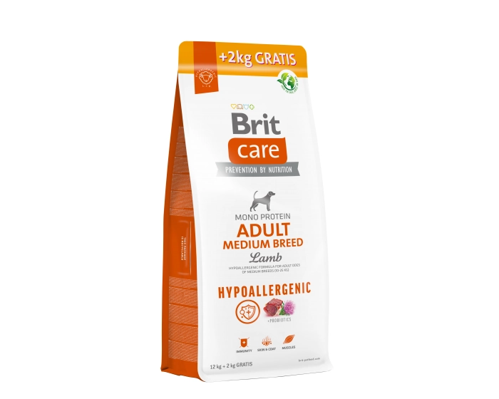 Brit Care Hypoallergenic Medium Lamb 12kg+2kg