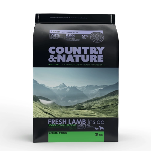 Country&Nature Adult Small Medium Jagnięcina z Indykiem 3kg