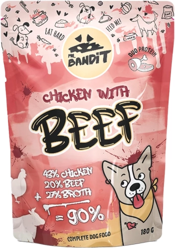 Mr. Bandit Saszetka Dla Psa Kurczak Z Wołowiną 180g