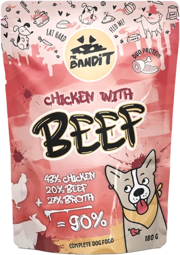 Mr. Bandit Saszetka Dla Psa Kurczak Z Wołowiną 180g