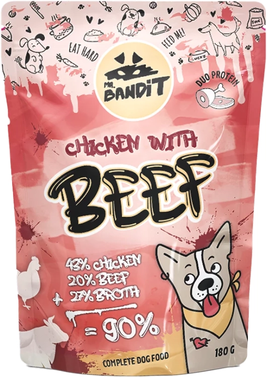 Mr. Bandit Saszetka Dla Psa Kurczak Z Wołowiną 180g