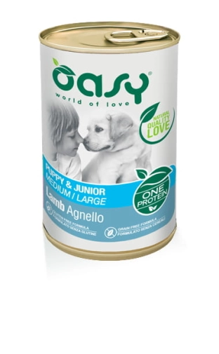 Oasy One Protein Dog Puppy Junior Jagnięcina 400g