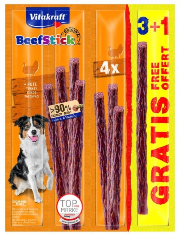 Vitakraft Beef-stick Kabanos 3+1 Indyk
