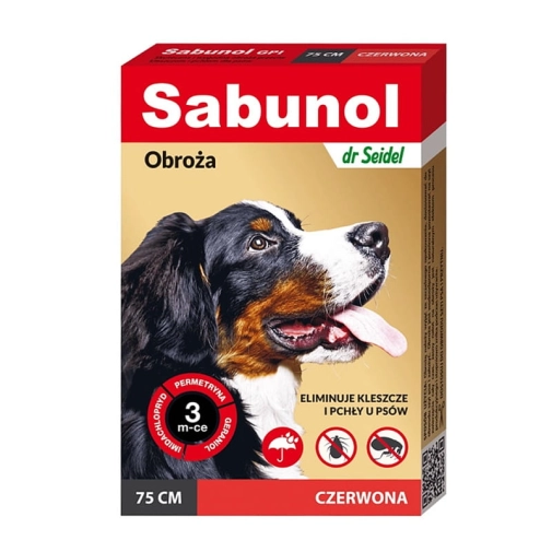 Sabunol Obroża Ozdobna Przeciw Insektom 75cm Czerwona
