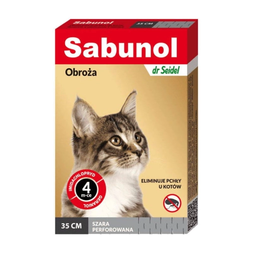 Sabunol Obroża Przeciw Pchłom Dla Kota 35cm Szara