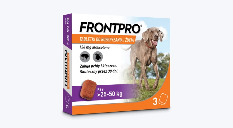 Frontline Frontpro Tabletki Przeciw Kleszczom I Pchłom Dla Psa 25-50kg opakowanie 3szt