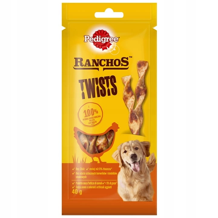 Pedigree Ranchos Twists Z Kurczakiem 40g