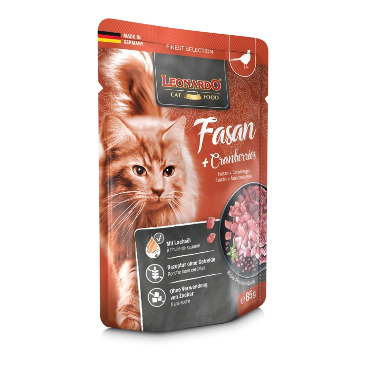 Leonardo Finest Selection Bażant Z Żurawiną Saszetka 85g