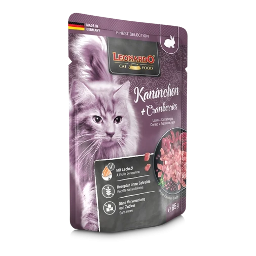 Leonardo Finest Selection Królik Z Żurawiną Saszetka 85g