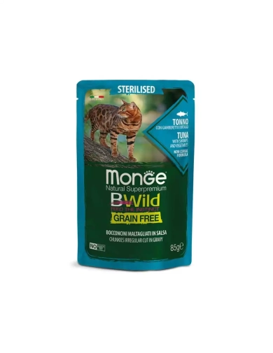 Monge Bwild Grain Free Tuńczyk Z Krewetkami I Warzywami W Sosie Saszetka 85g