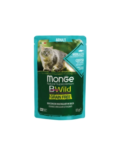 Monge Bwild Grain Free Dorsz Z Krewetkami I Warzywami W Sosie Saszetka 85g