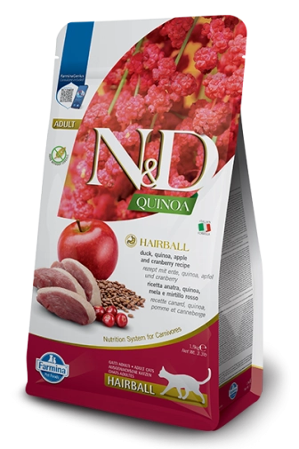 N&D Quinoa Cat Hairball Kaczka 300g