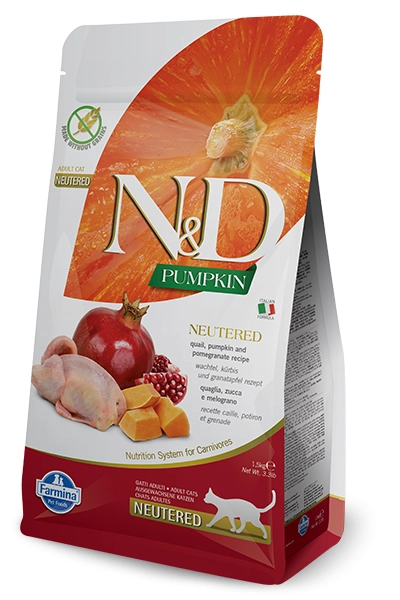 N&D Pumpkin Cat Neutered Przepiórka&Granat 300g