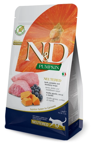 N&D Pumpkin Cat Neutered Jagnięcina&Borówka 300g