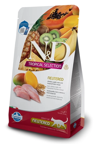 N&D Tropical Cat Neutered Kurczak 300g