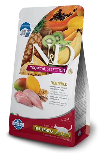 N&D Tropical Cat Neutered Kurczak 300g