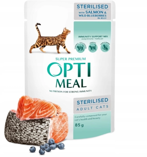 OptiMeal Sterilised Łosoś&Jagody 85g