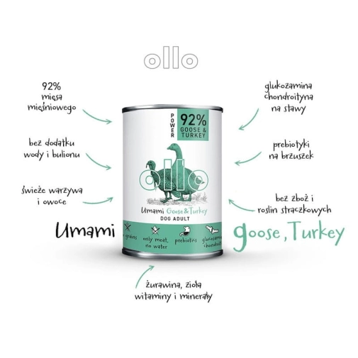 Ollo Umami Power Gęś Z Indykiem 400g