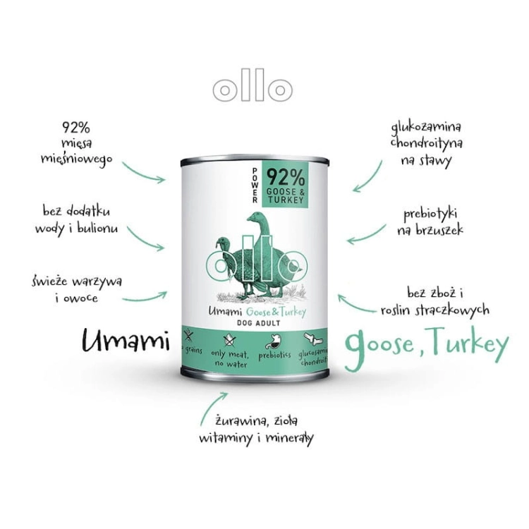Ollo Umami Power Gęś Z Indykiem 400g