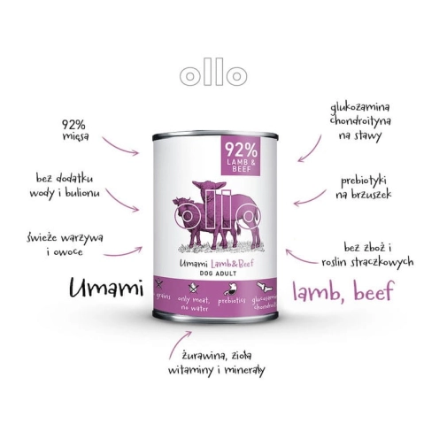 Ollo Umami Jagnięcina I Wołowina 400g