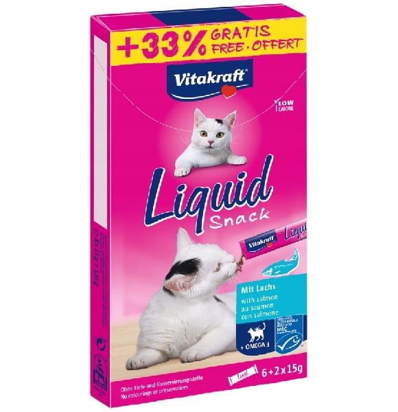 Vitakraft Cat Liquid Snack Łosoś/Omega 6szt +2szt Gratis!