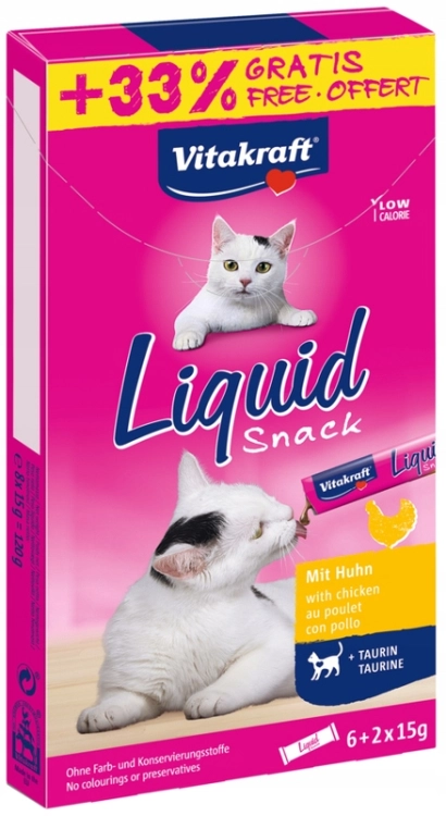 Vitakraft Cat Liquid Snack Kurczak/Tauryna 6+2szt. Gratis!