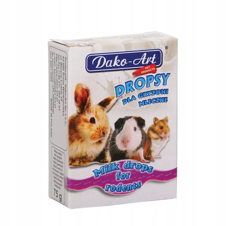 Dako-art Dropsy Dla Gryzoni Mleczne 75g