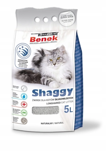 Benek Shaggy Dla Kotów Długowłosych 5l