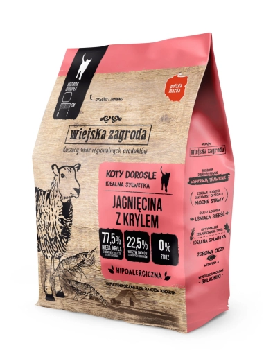 Wiejska Zagroda Jagnięcina Z Krylem 400g Dla Kota