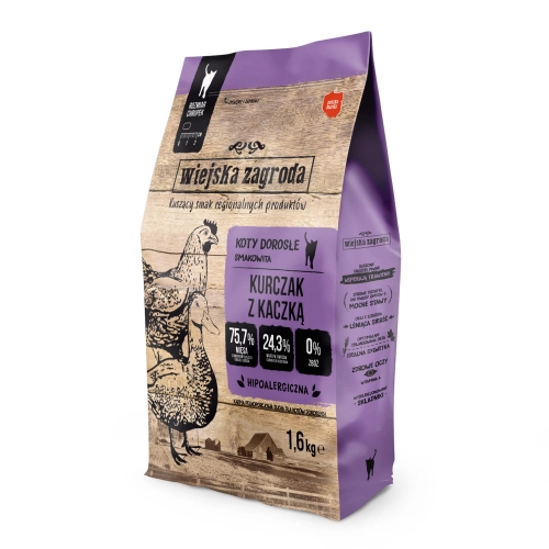 Wiejska Zagroda Kurczak Z Kaczką 1,6kg Dla Kota