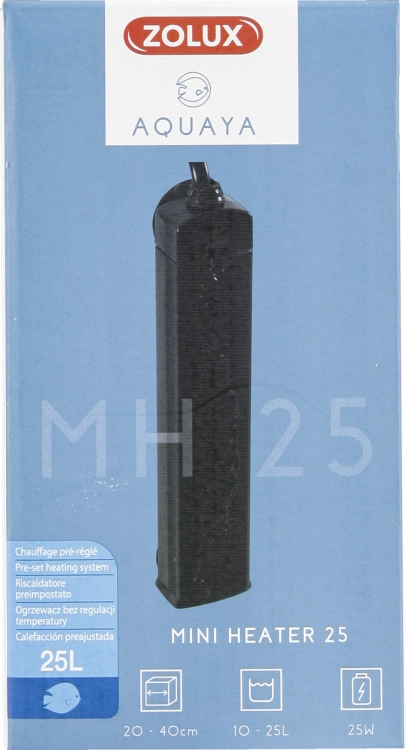 Zolux Aquaya Heater Mini Grzałka 25w Do 10-25l Czarna