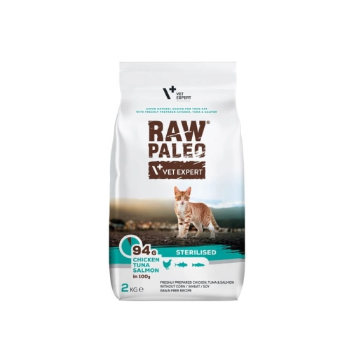 Raw Paleo Dla Kota Sucha Sterilised Kurczak/Tuńczyk/Łosoś 250g