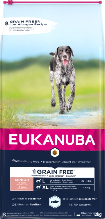 Eukanuba Grain Free Senior Large Extra Large Ryby Oceniczne 12kg