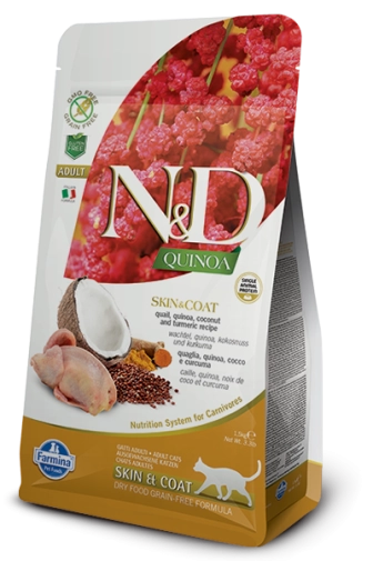 N&D Cat Quinoa Skin&Coat Quail 1,5kg