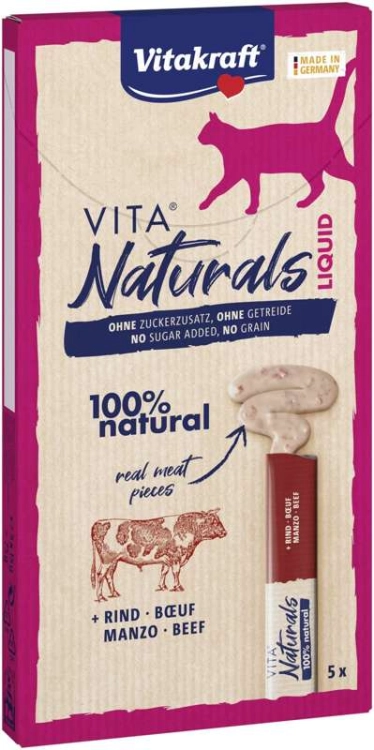 Vitakraft Cat Liquid Vita Naturals Wołowina 5x15g