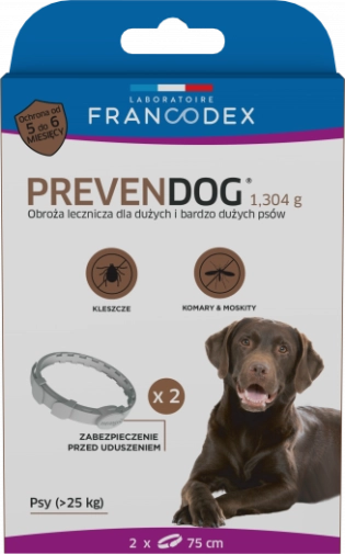 Obroża Dla Psa Przeciw Kleszczom Francodex Prevendog O Wadze Od 25kg 75cm Op. 2szt