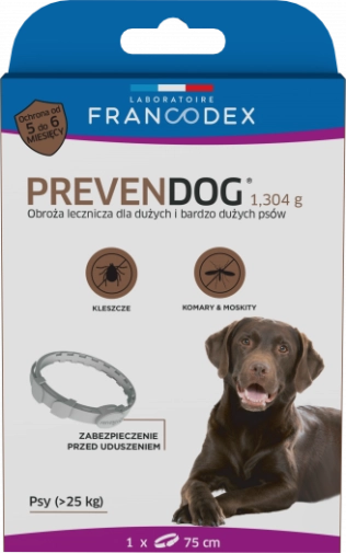 Obroża Dla Psa Przeciw Kleszczom Francodex Prevendog O Wadze Od 25kg 75cm Op. 1szt