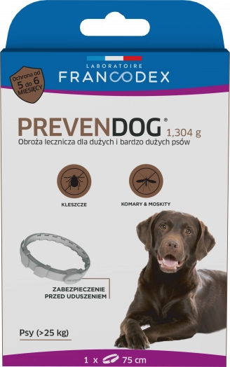 Obroża Dla Psa Przeciw Kleszczom Francodex Prevendog O Wadze Od 25kg 75cm Op. 1szt