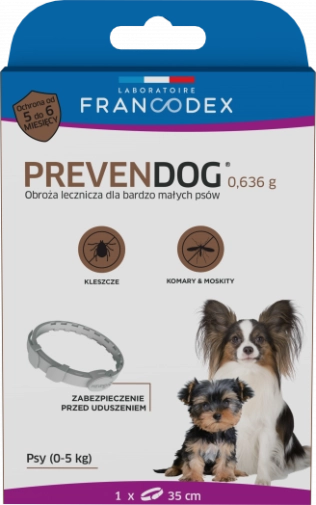 Obroża Dla Psa Przeciw Kleszczom Francodex Prevendog o wadze do 5kg 35cm op. 1szt