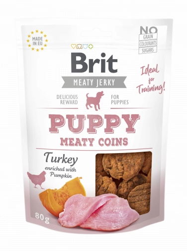 Brit Jerky Puppy Turkey Meaty 80g Przysmak Dla Psa
